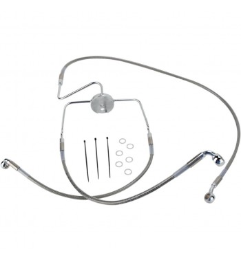 TUBI FRENI ANTERIORI AERONAUTICI IN ACCIAIO PER HARLEY DAVIDSON FLHR ROAD KING '94-'06