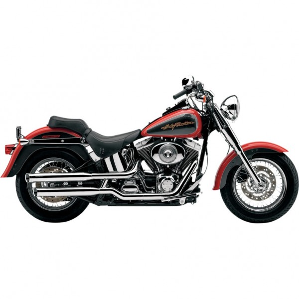 COBRA d'échappement SLIP ON 3 "CHROME HARLEY DAVIDSON  FXST DEUCE FLST FAT BOY '07-'16