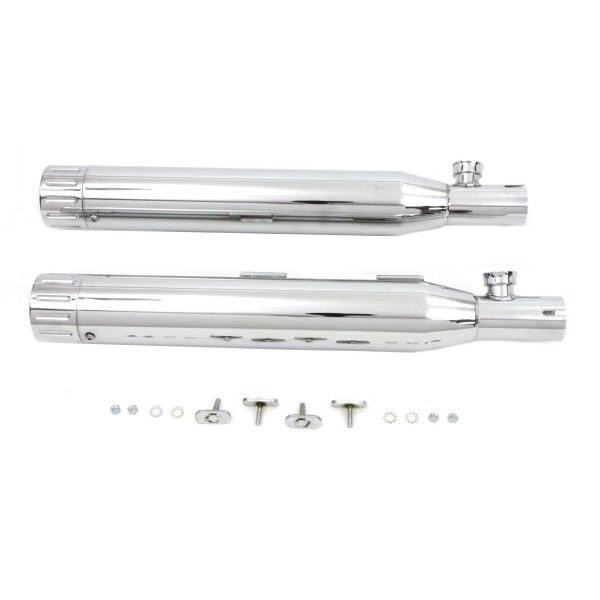 SILENCIEUX d'échappement SLIP ON 3 " BALL MILLED CHROME REPL.SCREAMIN EAGLE HARLEY DAVIDSON FXST DEUCE FLST FAT BOY '07-'16