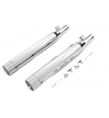 MUFFLER EXHAUST SLIP ON 3" BALL MILLED CHROME REPL. SCREAMIN EAGLE HARLEY DAVIDSON FXST DEUCE FLST FAT BOY '07-'16