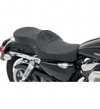 SELLA WIDE TOURING LOW PROFILE FLAME HARLEY DAVIDSON XL SPORTSTER 2004-2021