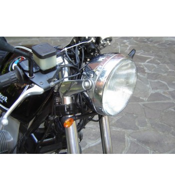 STAFFE LATERALI DI SUPPORTO IN ALLUMINIO LUCIDO PER FARO CAFE RACER MOTO E HARLEY DAVIDSON