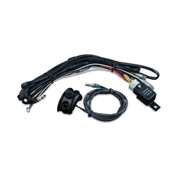 DRIVING LIGHT KIT WITH CONTROL MOUNTED SWITCH BLACK FOR CUSTOM MOTORCYCLE AND HARLEY DAVIDSON