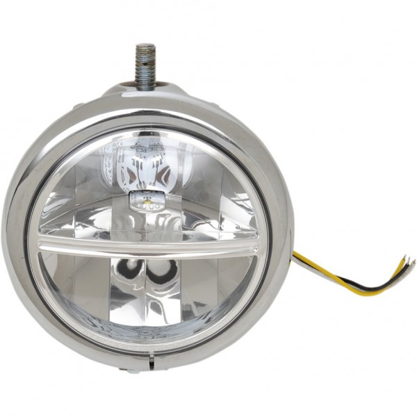 FARO FANALE ANTERIORE LED 5 3/4" TOP CROMATO PER MOTO CUSTOM E HARLEY DAVIDSON 