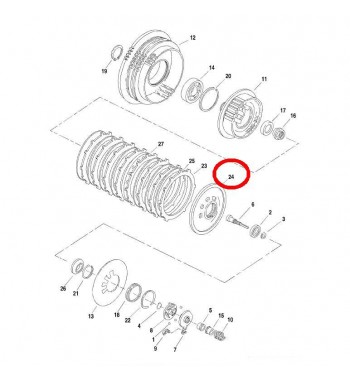 Kupplungsdruckplatte 37912-91 HARLEY DAVIDSON BIG TWIN/TWIN CAM 1990-1997