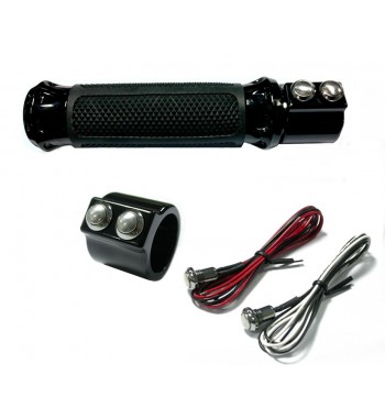 BOUTONS DE COMMUTATION DE KIT NOIR DOUBLE GUIDON 1 "POUR MOTO CUSTOM ET HARLEY DAVIDSON