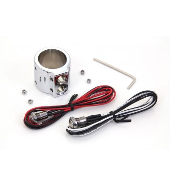 KIT SCHALTER KNOPF DOPPEL CHROM LENKER 1" FÜR MOTORRAD CUSTOM UND HARLEY DAVIDSON