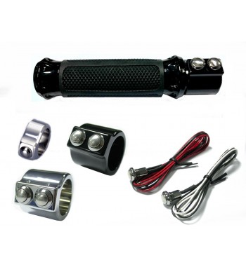 BLOCCO CROMATO PULSANTI SWITCH KIT DA MANUBRIO 1" PER MOTO CUSTOM E HARLEY DAVIDSON