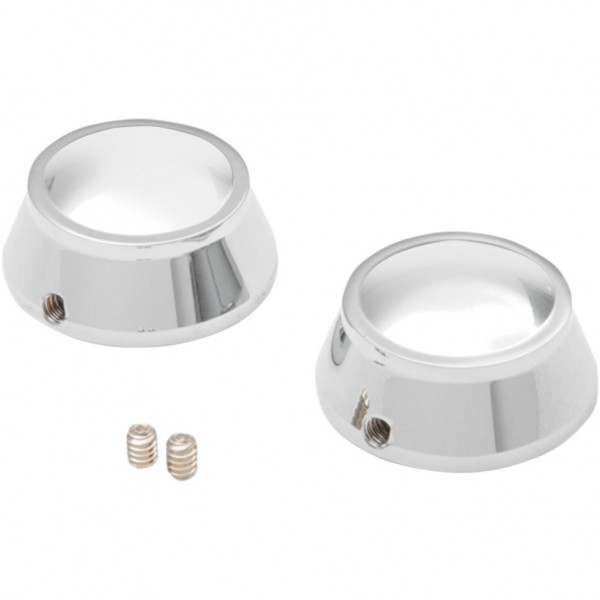 COPERTURE COPRI BULLONI CROMATI PERNO FORCELLONE PER HARLEY DAVIDSON XL SPORTSTER '04-'13