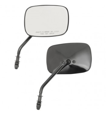 RECTANGULAR MIRRORS CLASSIC OEM ALU DIE-CAST BLACK FOR HARLEY DAVIDSON