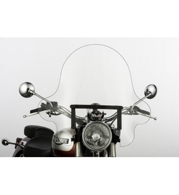 PARABREZZA FALCON 20" TRASPARENTE SUPPORTI NERI PER FORCELLE CONICHE MOTO CUSTOM