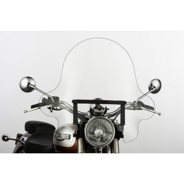 PARABREZZA FALCON 20" TRASPARENTE SUPPORTI NERI PER FORCELLE CONICHE MOTO CUSTOM