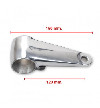 STAFFE LATERALI DI SUPPORTO IN ALLUMINIO LUCIDO PER FARO CAFE RACER MOTO E HARLEY DAVIDSON