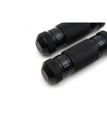 FOOTPEGS KNURLED 4 GROOVED BLACK FOR HARLEY DAVIDSON