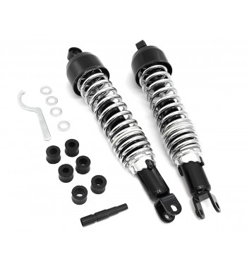 SHOCKS ABSORBERS REAR DELUXE BLACK/CHROME 13" WITH CLEVIS FOR MOTORCYCLE