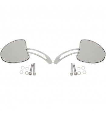 MIRRORS TAPERED CHROME WITH LONG SLOTTED STEMS FOR HARLEY DAVIDSON