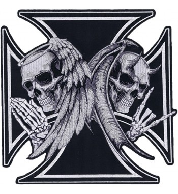 GESTICKT AUFNÄHER PATCH IRON CROSS SKULL 12 "X 13"