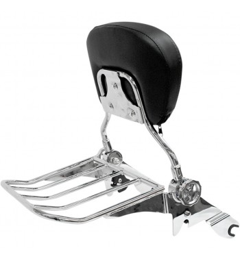 PORTE BAGAGES AND DOSSIER QUICK DETACHE CHROME POUR HARLEY DAVIDSON FLHRC/FLHR/FLHX/FLTR '09-'13