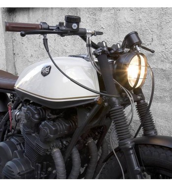 HEADLIGHT ASSEMBLY SCRAMBLER BLACK 5 3/4" FOR MOTORCYCLE AND HARLEY DAVIDSON 