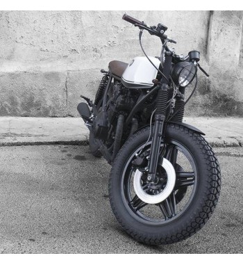 FARO FANALE ANTERIORE SCRAMBLER NERO C/GRIGLIA 5 3/4" PER MOTO E HARLEY DAVIDSON