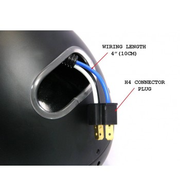 FARO FANALE ANTERIORE SCRAMBLER NERO C/GRIGLIA 7.7 " PER MOTO  E HARLEY DAVIDSON