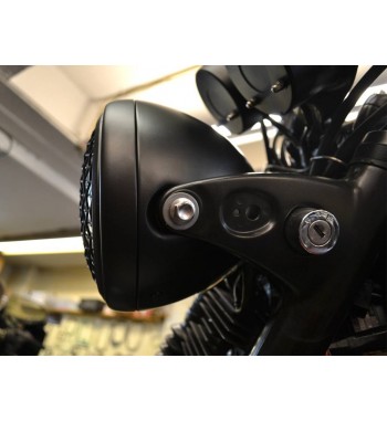 PHARE AVANT SCRAMBLER NOIR 7.7" POUR MOTO ET HARLEY DAVIDSON
