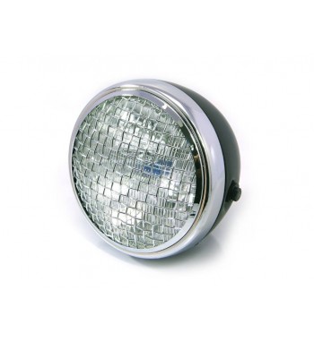 HEADLIGHT ASSEMBLY SCRAMBLER CHROME/BLACK 7.7" FOR MOTORCYCLE AND HARLEY DAVIDSON 