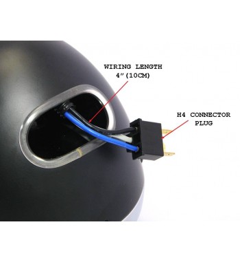 FARO FANALE ANTERIORE SCRAMBLER NERO/CROMATO C/GRIGLIA 7.7 " PER MOTO  E HARLEY DAVIDSON