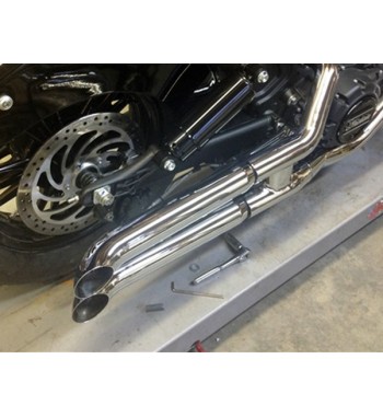 SILENCIEUX ÉCHAPPEMENTS SET UNIVERSEL SLIP ON UNIVERSAL TURN-OUT 50 CM. EN ACIER CHROME POUR MOTOS CUSTOM