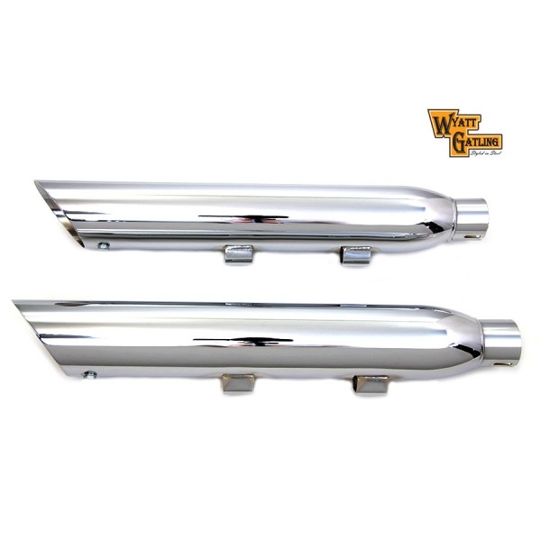 MUFFLERS EXHAUSTS  3" SLIP-ON WYATT SLASH DOWN CHROME FOR HARLEY DAVIDSON XL SPORTSTER '14-'17