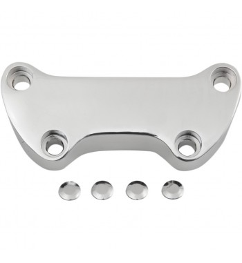 RISER TOP KLEMME GLATT CHROM MIT LANGER ROCK FÜR HARLEY DAVIDSON LENKER