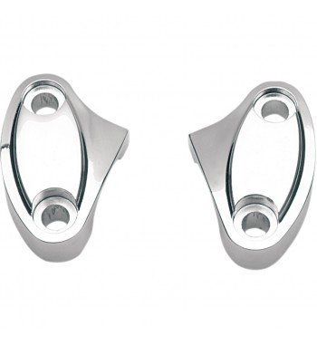 PLAQUES CLAMP 2 PIECES CHROME REPL. OEM 56057-00 RISER GUIDON HARLEY DAVIDSON