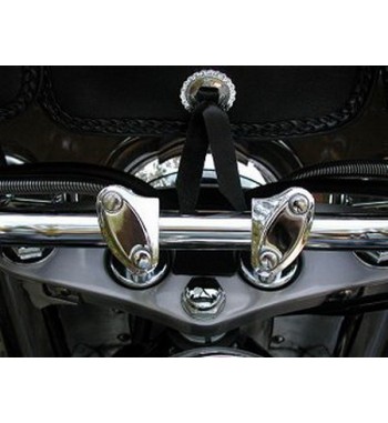 PLATES CLAMP 2 PIECES CHROME REPL. OEM 56057-00 RISER HANDLEBAR HARLEY DAVIDSON