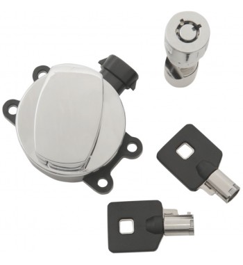CÔTÉ CHARNIÈRE CHROME ALLUMAGE SWITCH AVEC FOURCHE BLOCAGE POUR HARLEY DAVIDSON FLST SOFTAIL '11-'17 