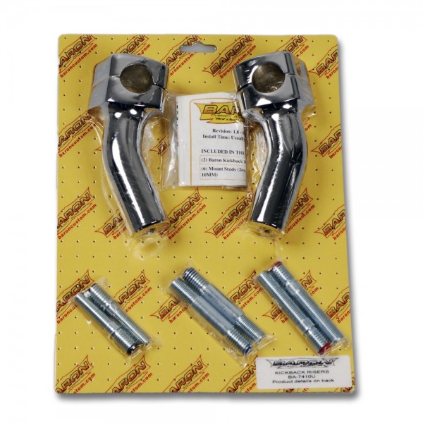 RISER LENKER ELEVATOREN 4" KICKBACK VERCHROMT FÜR HARLEY DAVIDSON XL SPORTSTER '04-'16