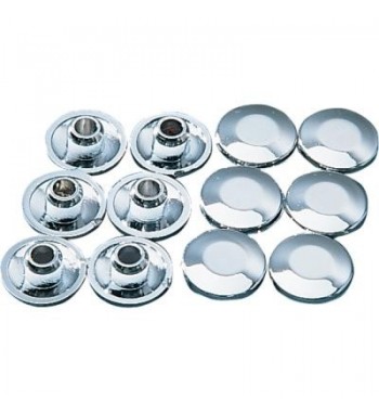 TAPPI CROMATI PER PIASTRA MANUBRIO MOTO CUSTOM E HARLEY  