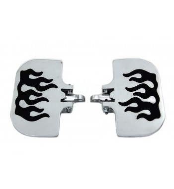 FOOTBOARD SET PASSENGER MINI COMFORT FLAME STYLE CHROME FOR HARLEY DAVIDSON