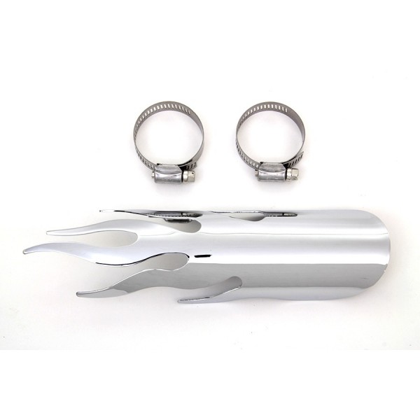 SCUDO PARACALORE MODELLO FIAMMA DA 23 CM. CROMATO PER MARMITTE SCARICHI MOTO