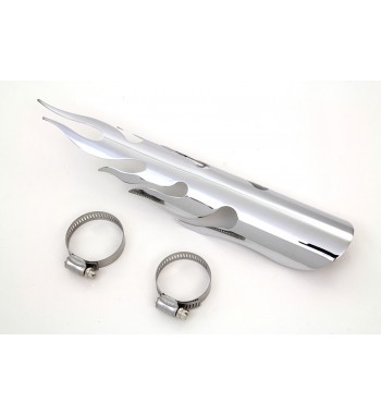 SCUDO PARACALORE MODELLO FIAMMA DA 30 CM. CROMATO PER MARMITTE SCARICHI MOTO