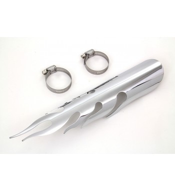 SCUDO PARACALORE MODELLO FIAMMA DA 30 CM. CROMATO PER MARMITTE SCARICHI MOTO