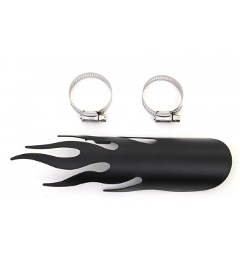 HEAT SHIELD TYPE FLAME LENGHT 23 CM. BLACK FOR EXHAUST MUFFLERS MOTORCYCLE