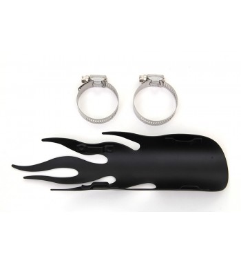 SCUDO PARACALORE MODELLO FIAMMA SMALL DA 23 CM. NERO OPACO PER MARMITTE SCARICHI MOTO