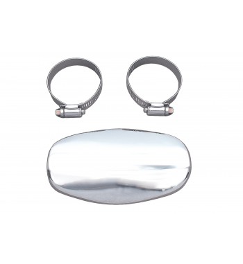 BOUCLIER TERMIQUE LARGE TYPE CUILLÈRE DE 14 CM CHROME POUR silencieux d'échappement MOTO