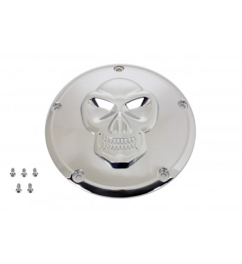 CLUTCH DERBY COVER SKULL HEAD CHROME FOR HARLEY DAVIDSON TWIN CAM '99-'17