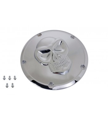 COPERCHIO FRIZIONE CON TESCHIO A RILIEVO CROMATO PER HARLEY DAVIDSON TWIN CAM '99-'17