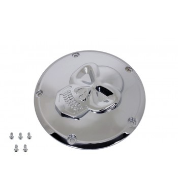 CLUTCH DERBY COVER SKULL HEAD CHROME FOR HARLEY DAVIDSON TWIN CAM '99-'17