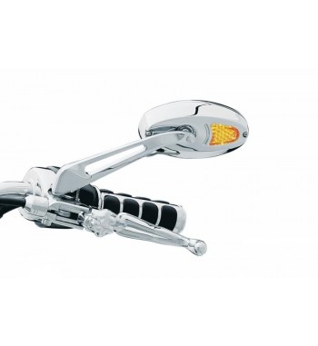SPECCHI OVAL CON FRECCE A LED PER MOTO CUSTOM E HARLEY DAVIDSON