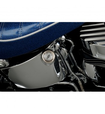 POP-UP BOUCHON CHROME DE LA TEMPERATURE D'HUILE BLANC F. HARLEY DAVIDSON TWIN CAM SOFTAIL 00-17