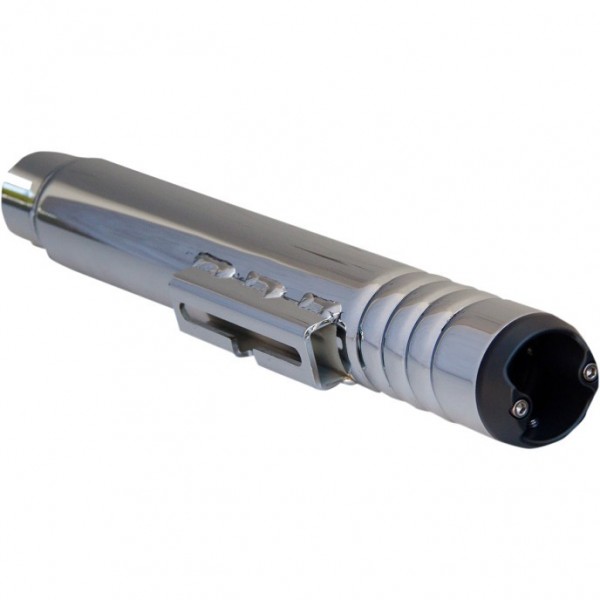 TERMINALE SCARICO MARMITTA UNIVERSALE RIP ROD CROMATO/NERO PER MOTO CUSTOM