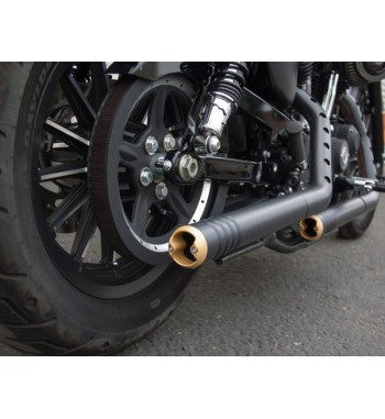 POT D'ÉCHAPPEMENT UNIVERSEL RIP ROD NOIR/OR POUR MOTOS CUSTOM